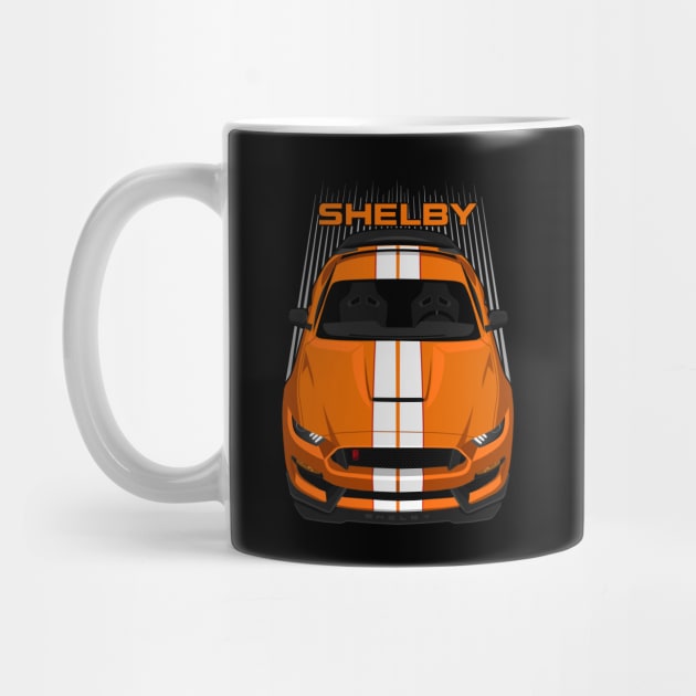 Ford Mustang Shelby GT350R 2015 - 2020 - Orange - White Stripes by V8social